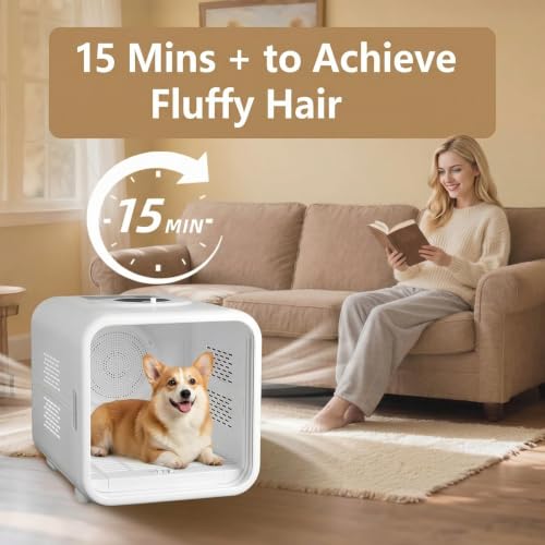 Image of Pet Dryer Box Cat Dryer Small Dog, Petting Window Physical Button