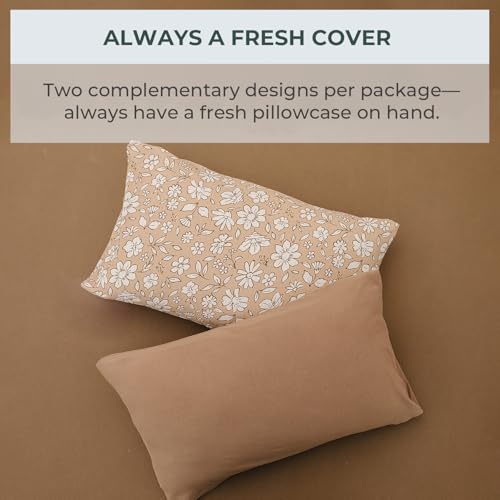 Image of Pobibaby - 2 Pack Premium Toddler Pillowcase - Ultra Soft Jersey Knit - Crib Pillow, Kids Pillow, Travel Pillow Case Cover (Meadow)