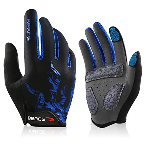BEACE Cycling Gloves Bike Gloves Biking Gloves for Men Women with Touch Screen-Full Finger Mountain Bike Gloves Workout Gloves Road Bicycle Gloves with Anti-Slip silicone palm Cover