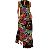 Ceboyel Womens Boho Floral Maxi Dresses Floral Flowy Long Dresses Sleeveless Sun Dress Casual Summer