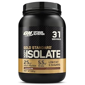 Optimum Nutrition ON Gold Standard 100% Isolate Pure Whey Proteïne, Natuurlijke Voorkomende BCAA’s en Glutamine, Pre- en Post-Workout, Chocoladesmaak, 31 Porties, 930 g