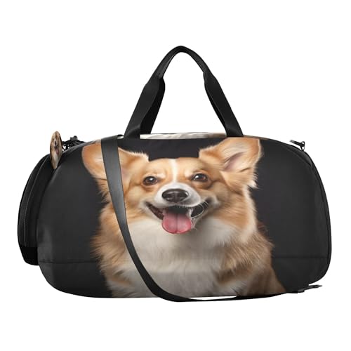 Dog Kids Overnight Sports Duffel Bags with Shoe Compartment & Wet Pocket Travel Sport Gym Bag for Girls Boys2