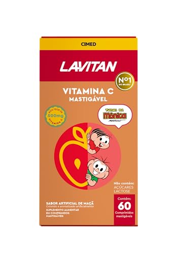 Lavitan Infantil Turma da Mônica Vitamina C Sabor Maçã com 60 Comprimidos Mastigáveis