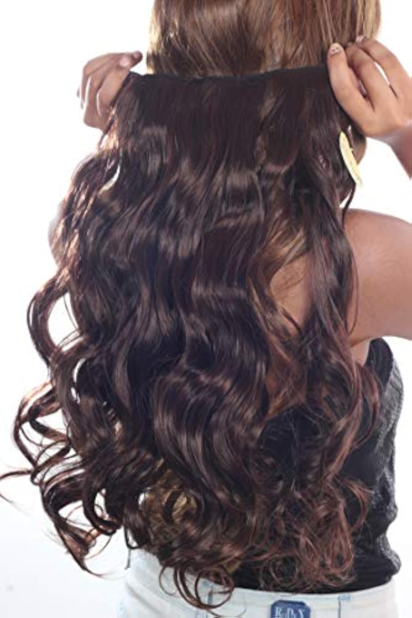 22 Inch Synthetic Dark Brown Soft Curly Hair Extension