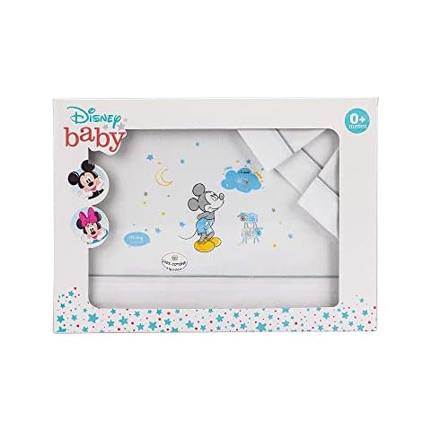 Juego de sábanas para cuna Interbaby Disney Mickey Blanco y Gris Cover