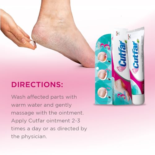 Image of Ban Labs Cutfar Ointment 25g (Pack of 2) | Cracked Heel Repair Cream | Foot Care Ointment for Dry Rough Skin, Cuts & Painful Heels | Winter Foot Care Deep Moisturizing Heel Care | Softens Hard Skin