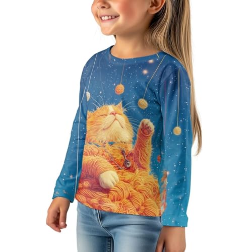 Girls Long Sleeve Tee Round Neck Shirts Youth Size 3-16 Soft Fabric Tops Lightweight Athletic Top Cute Blouses4