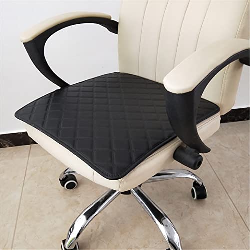 Leather Chair Cushion Pad Office Computer Chair Boss Chair Pad Non-Slip Waterproof Dining Chair Cushion Car Sofa Leather Seat Cushion ( Color : Black , Size : 50*50Cm ) #TOP2
