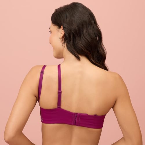 Image of NYKD NYB027 Cotton Padded Wired Multiway Strapless Bra Anti Slip Seamless Bonded Neckline Detachable Straps (Plus