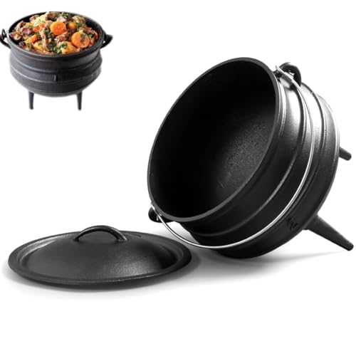 Grande Calderone In Ghisa, Pentola Africana Potjie Con Coperchio, 3 Gambe Per Una Distribuzione Uniforme Del Calore, Pentola Da Campeggio Per Stufati, Bollire, Padella(0.8L)