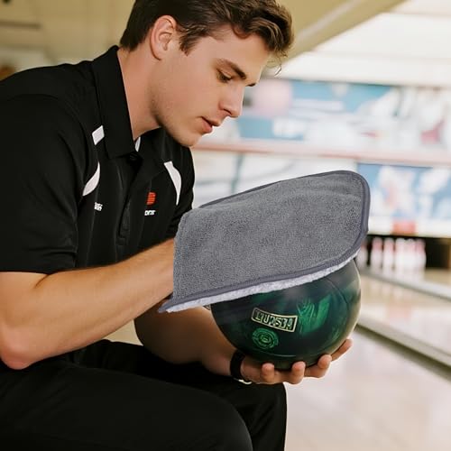 DREAMZA Bowling Towel Shammy Pad, Wearable Bowling Ball Towel Glove, Dual-Sided Microfiber Bowling Rag for Easy, Gentle, Deep Cleaning - Bowling Accessories for Men Women