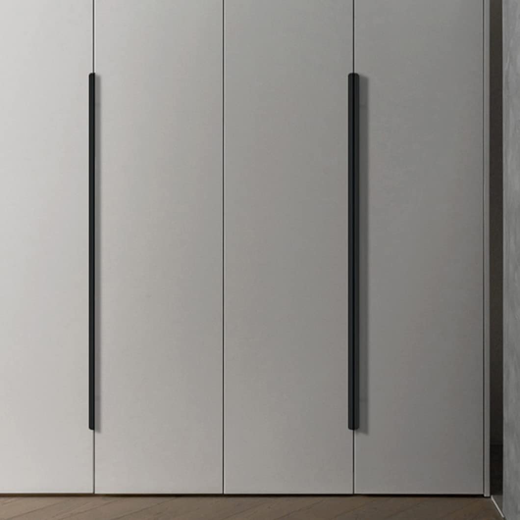Maniglie per mobili moderni, Maniglie for mobili nere, 2 pezzi, maniglie for da cucina, invisibili for cassetti, lega di alluminio(Length 1200mm)