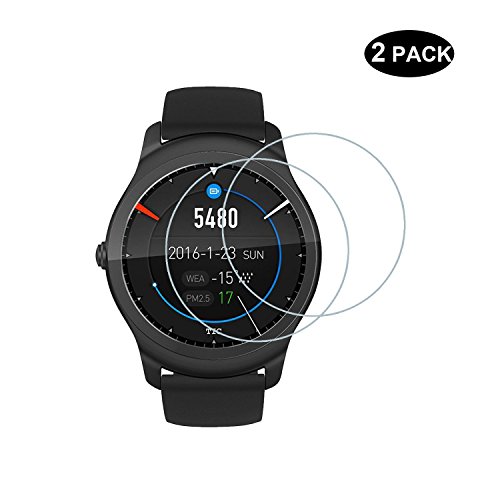 RBEIK Ticwatch 2 Smartwatch Screen Protector [Tempered Glass] - Premium 9H Hardness Tempered Glass Screen Protector for Ticwatch 2 Smartwatch with [Bubble Free Installation] [Anti-Scratch] - 2PACK