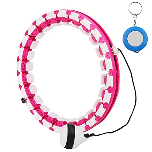 Atuful Smart Hoop Reifen Erwachsene Fitness Hula Hoola Hoop Einstellbar 24 Segmente Verstellbare Abmessungen Fallt Nicht (Rosa Weiß) Cover