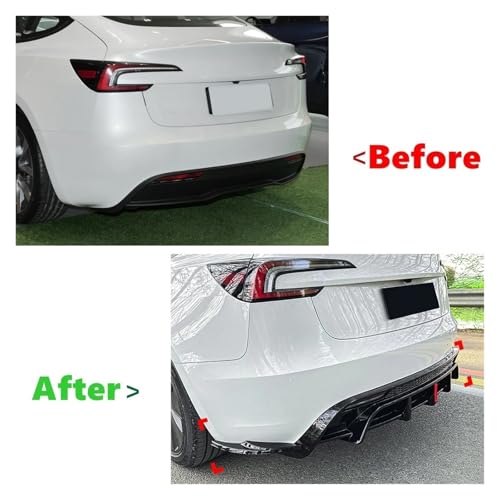 Lèvre de diffuseur pour Tesla Model 3 2024-2025 finition noir brillant - 4
