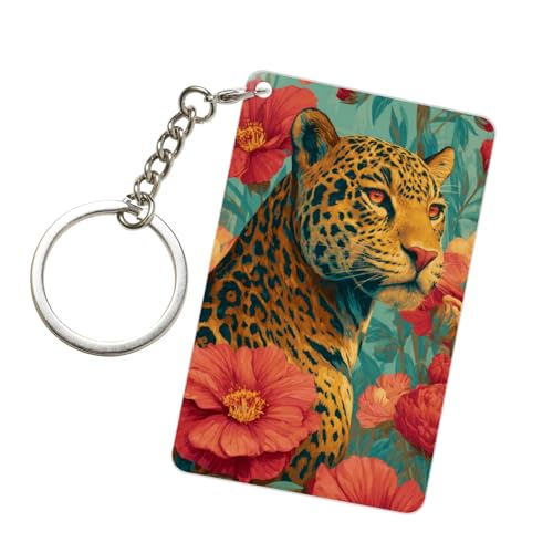 Maximalist Leopard Aesthetic Acrylic Keychain Fashion Key Rings Car Acrylic