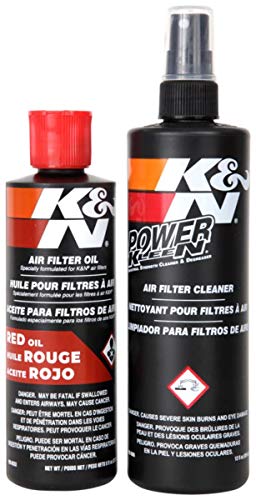 K&N Air Filter Cleaning Kit: Squeeze Bottle Filter Cleaner and Red Oil Kit