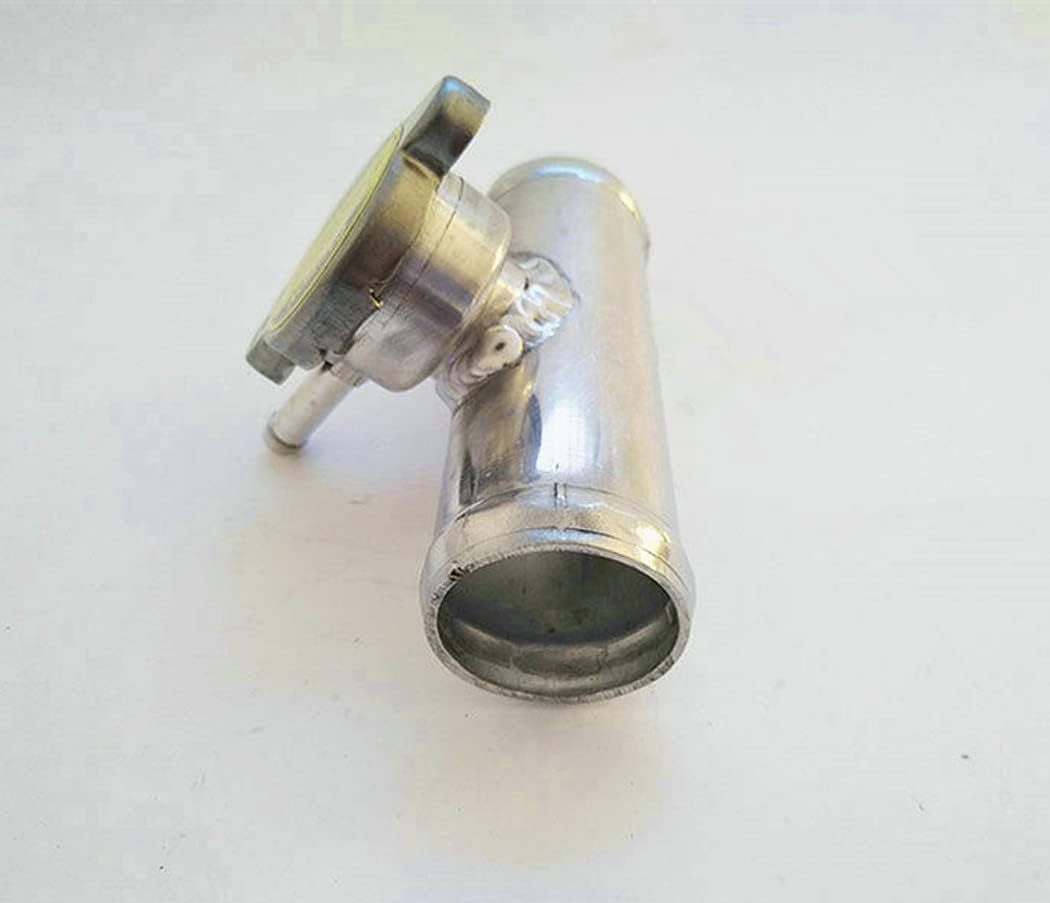 OD 32mm 1-1/4" 1.25" inch Aluminum In-Line Radiator Hose Connector Filler Neck with Cap Silver Length 110mm 4.3"