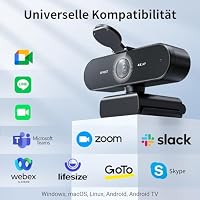 EMEET Webcam NOVA 4K, 4K Webcam mit 2 Mikrofon mit Rauschunterdrückung, Ultra HD Webcam mit 73° Weitwinkel und Objektivabdeckung, PDAF Autofokus, Web Cam für Mac, Laptop, Zoom, Teams – Ansicht 7