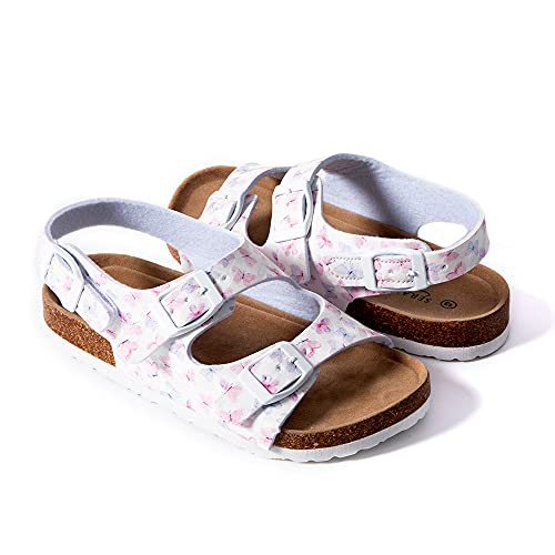 Seranoma Jr Castaway Slide Sandals For Kids - Comfortable Slip On Cork Footbed Sandals Adjustable Buckles - Girls Slip-Resistant Platform Summer Flat Sandals For Beach, Home, Indoor And Outdoor Use #TOP2
