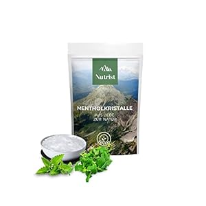 Nutrist® – 100g Mentholkristalle – Premium-Qualität für die Sauna – Kristalle aus 100% natürlichem Menthol – Saunakristalle für den perfekten Eisminze Saunaaufguss – nachhaltige Verpackung