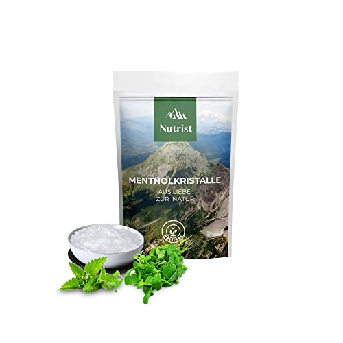 Nutrist® – 100g Mentholkristalle – Premium-Qualität für die Sauna – Kristalle aus 100% natürlichem Menthol – Saunakristalle für den perfekten Eisminze Saunaaufguss – nachhaltige Verpackung
