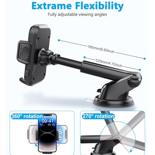 Support téléphone voiture Mazda 5 fixation stable rotative 360 accessoires auto 2020-2024 - 5