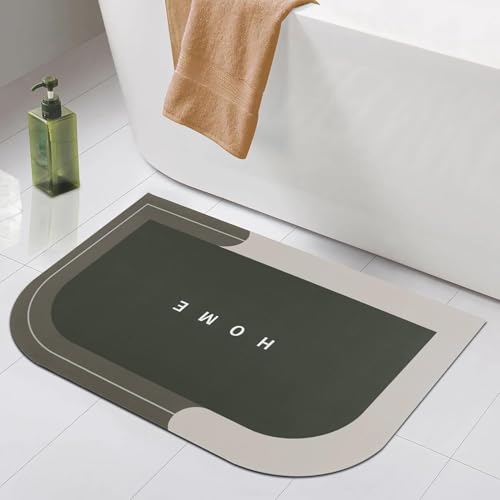 Image of Rubber Bath Mat 4 MM, Anti-Skid Water Soaking Bathroom Rug Door,Floor mat, Soft Quick Dry Water Absorbent Mat for Home Office 40x60cm - Grey