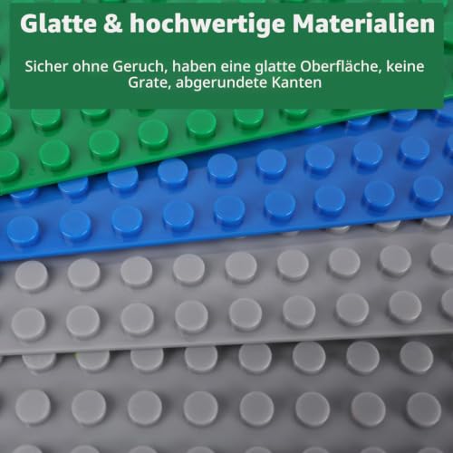 Reenwee 8 Packungen Classic Grundplatten, 10x10 Zoll mit 32x32 Stollen, Bauklötze Grundplatte kompatibel mit großen Marken… – Ansicht 6