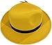 Osotwbo Fashion Feather Decor Wool Fedora Hats for Women & Men, Wide Brim Gangster Gentleman Felt Jazz Hat Yellow