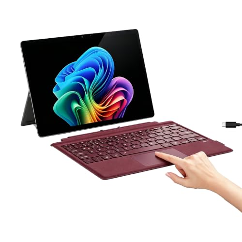 Quark Surface Pro �L�[�{�[�h Surface Pro 7+/7/6/5/4/3 �Ή� ���{��� Bluetooth �����ڑ� 7�F�o�b�N���C�g �g���b�N�p�b�h�t�� �T�[�t�F�X�v�� �L�[�{�[�h �����X���� �y��Typ-C�[�d�� ���C�z�� 