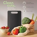 Luciano Housewares Cutting Board, High-Density Polypropylene Chopping Board for Kitchen Use, Ideal for Cutting Vegetables, Fruits, and Meats, Kitchen Essentials, Gray, 13.75" x 9.63"