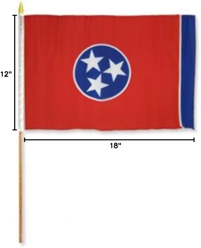 One Dozen Tennessee 12x18in Stick Flags.
