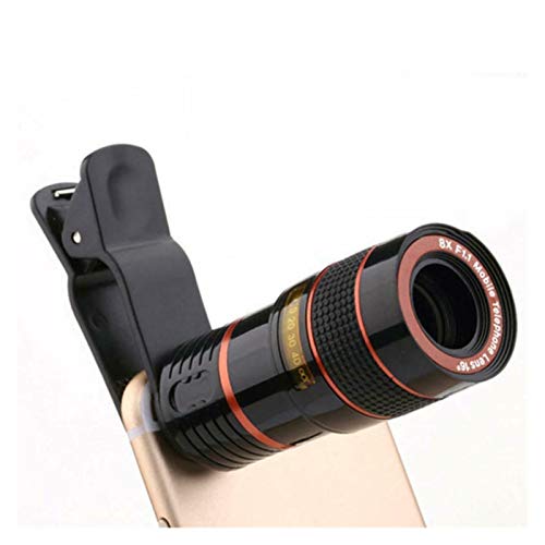 XDTLD Direct-Down Mobile Phone Camera Lens 8X Zoom Telephoto Lens with External Binoculars Universal Clip for Smartphones (Color : 8X Black)