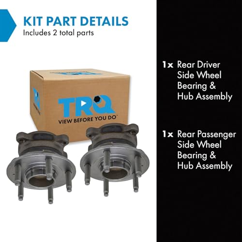 Image of TRQ Rear Left and Right Wheel Bearing and Hub Assembly Set 2 Piece Compatible with 2013 Chevrolet Cruze 2014-2015, 15 Inch Wheels 2016 Cruze Limited