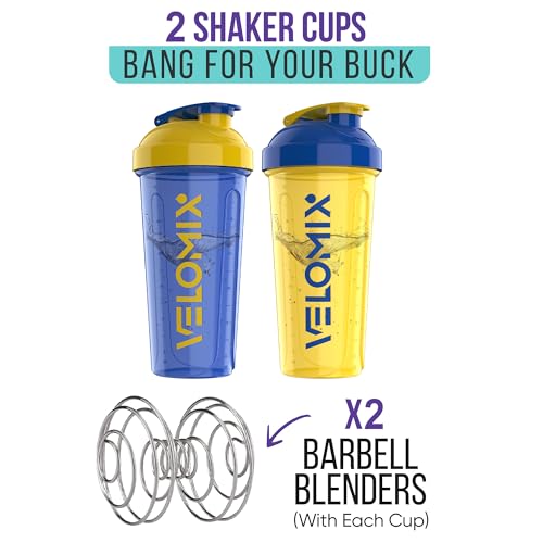 -2 Pack- 28 oz Protein Shaker Bottles for Protein Mixes - 2x Wire Whisk | Leak Proof Shaker Cups for Protein Shakes | Protein Shaker Bottle Pack (Stand Strong Pack)