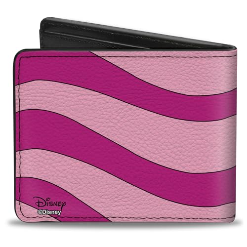 Buckle-Down Men's Disney Wallet, Bifold, Cheshire Cat Face Stripes Pinks, Vegan Leather, Multicolor, Standard Size2