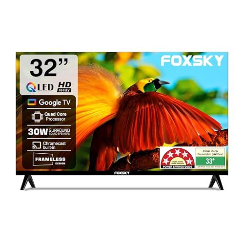 Image of Foxsky 80 cm (32 inch) Frameless Series QLED HD Ready Google Smart TV FS32GATV (Black)