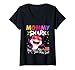 Donna Mamma Shark T Shirt Madre Nonna Halloween Natale Maglietta con Collo a V