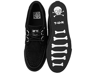 T.U.K. VLK D Ring Creeper Sneaker Black Zamsz, niskie