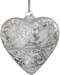 Sienna Glass HR8PASTELSI Pastel Silver Friendship Heart, 8 cm