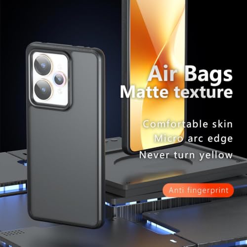 Image of Matte PC + TPU Back Cover Case for Realme 15 5G /Realme 15 Pro 5G, Air Bag Corners, Anti-Fingerprint, Never Turns Yellow, Micro Arc Edge, Camera Protection, Black