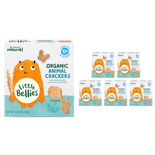Little Bellies Organic Animal Crackers Toddler Snack 4.58 oz (Pack of 5)