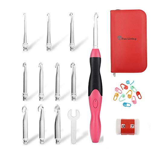 Fun living lighted crochet hooks set - led rechargeable light up …