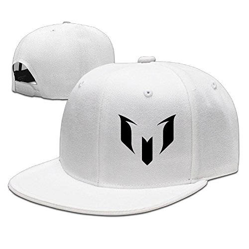 Hittings Messi Logo Adjustable Snapback Flat Béisbol Tiene/Caps White