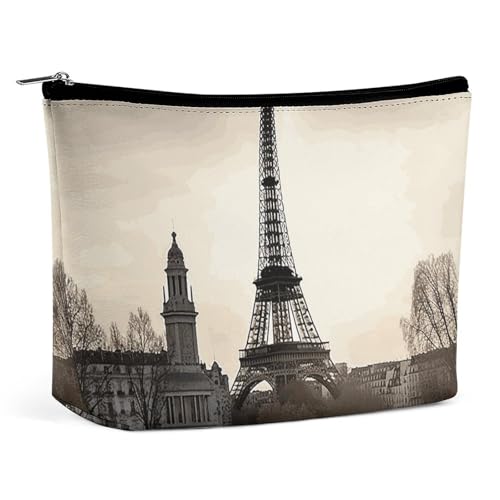 Bolsa de cosméticos Bolsas de Maquillaje para Mujeres Bolsa de Maquillaje portátil Estuche de Maquillaje de Viaje de París Bolsa de artículos de tocador de Viaje para Accesorios de Viaje