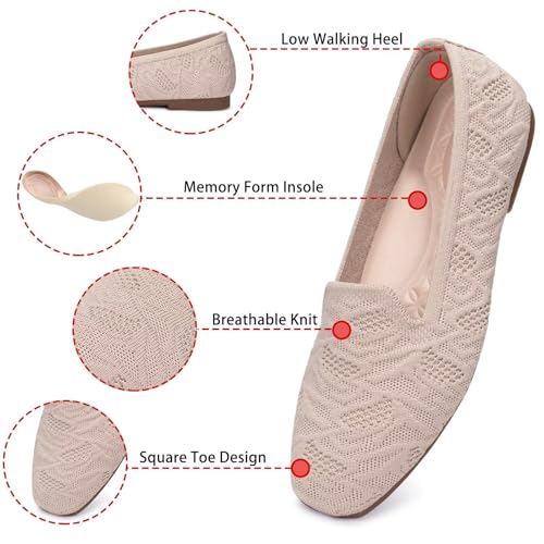 Image of Frank Mully Women's Loafer Flats Square Toe Comfortable Office Work Shoes, Cute Penny Loafer Slip On Walking Driving Shoes