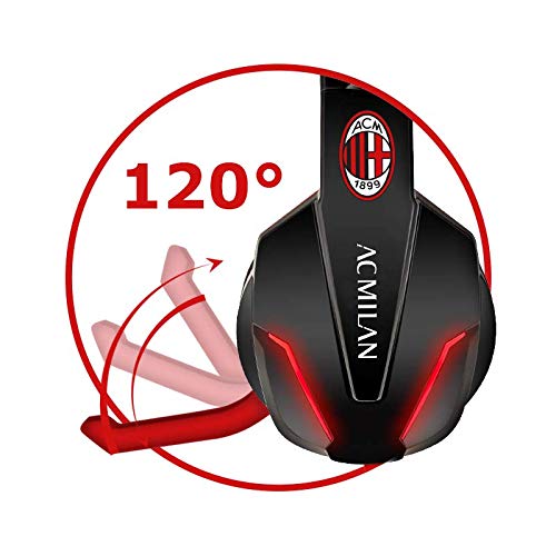 TECHMADE SRL CUFFIE GAMING MULTIMEDIALI UFFICIALI A.C. MILAN 1899, ROSSO/NERO - Image 6