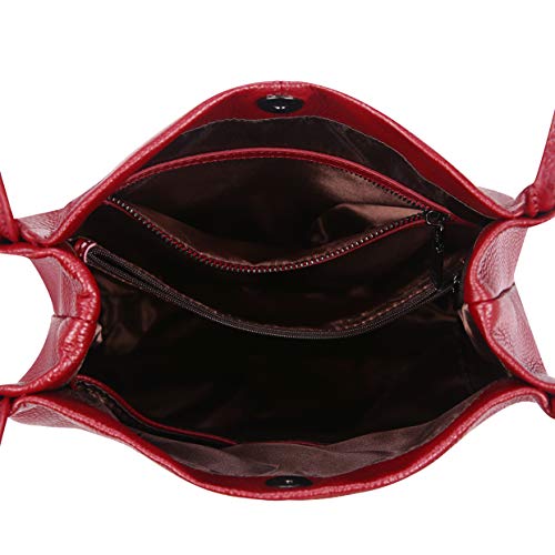 Image of Iswee Soft Leather Tote Bucket Bag Hobo Shoulder Purse and Handbags Women | Large Size Roomy Pocketbooks Ladies Bag Everyday Bag Casual Work Travel Designer Hand Bag