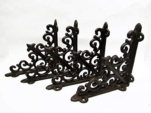 Cast Iron Shelf Brackets Braces 5.5 X 5.5 Inch Rustic Style Set Of 4 #TOP1